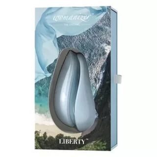 Бесконтактный клиторальный стимулятор Womanizer Liberty голубой от компании Оптовая компания "Sex Opt" - фото 1