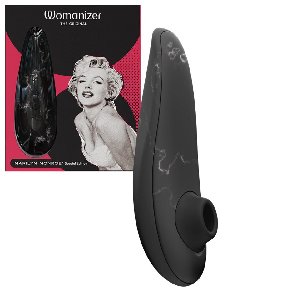 Бесконтактный клиторальный стимулятор Womanizer Marilyn Monroe Black Marble от компании Оптовая компания "Sex Opt" - фото 1