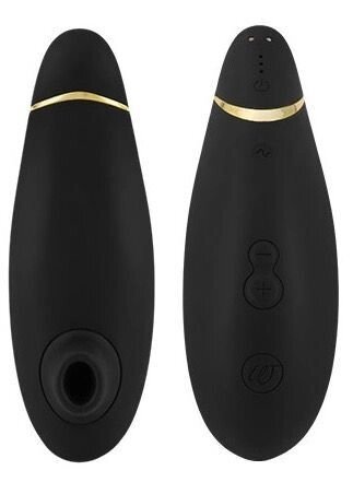 Бесконтактный клиторальный стимулятор Womanizer Premium черный/золотой от компании Оптовая компания "Sex Opt" - фото 1