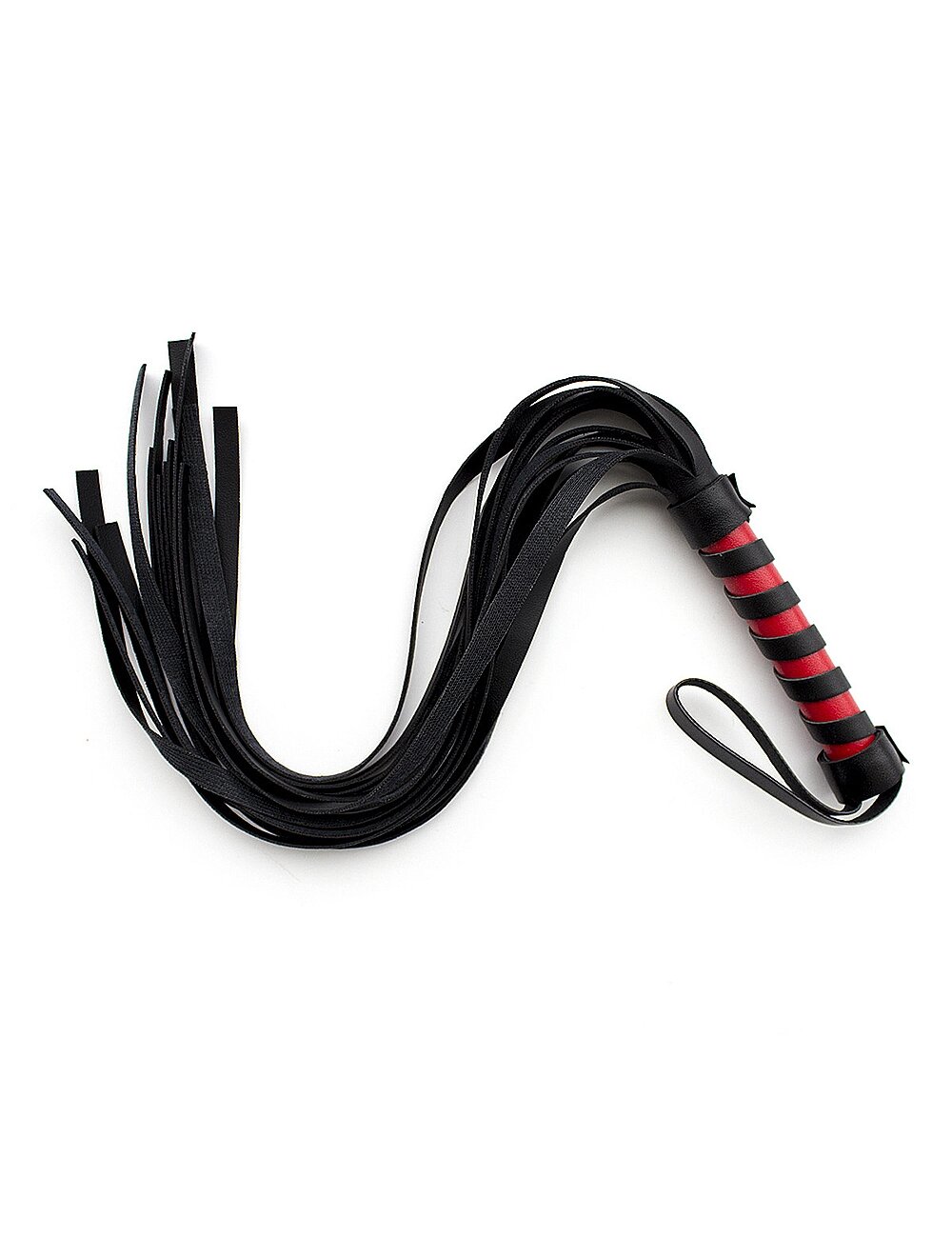 Черная плеть с черно-красной ручкой от компании Оптовая компания "Sex Opt" - фото 1