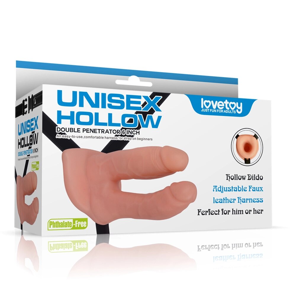 Двойной полый страпон (Unisex) от компании Оптовая компания "Sex Opt" - фото 1
