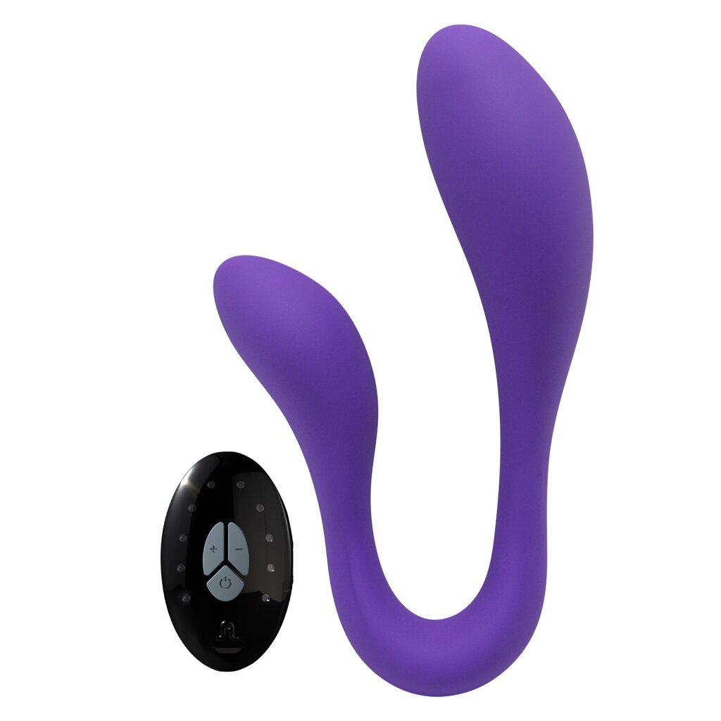 Двойной вибратор с пультом ДУ Couple Secrets  II фиолетовый от Adrien Lastic от компании Оптовая компания "Sex Opt" - фото 1