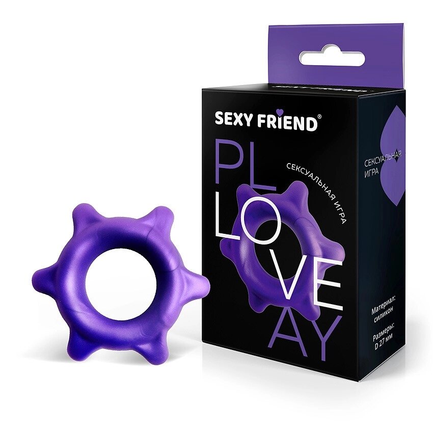 Эрекционное кольцо Love play от Sexy friend (27 мм.) фиолетовое от компании Оптовая компания "Sex Opt" - фото 1