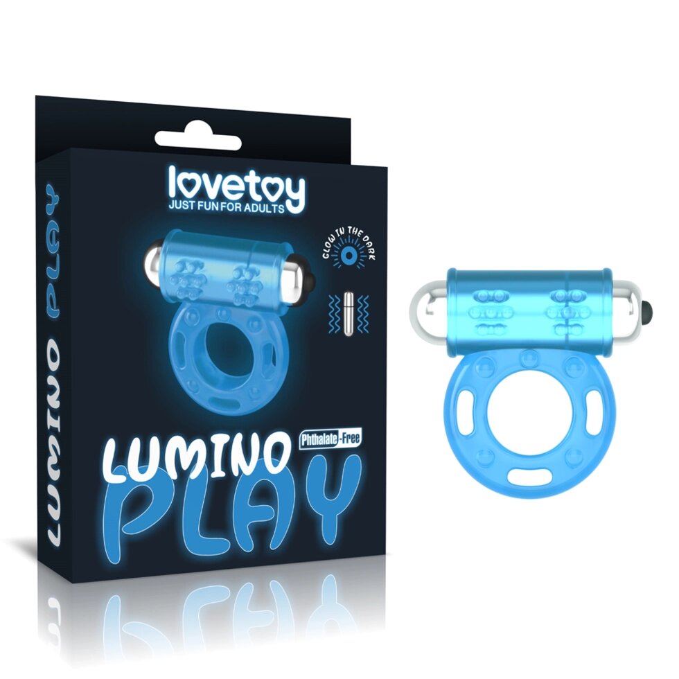 Эрекционное кольцо с вибрацией Lumino Play (светится в темноте) от компании Оптовая компания "Sex Opt" - фото 1