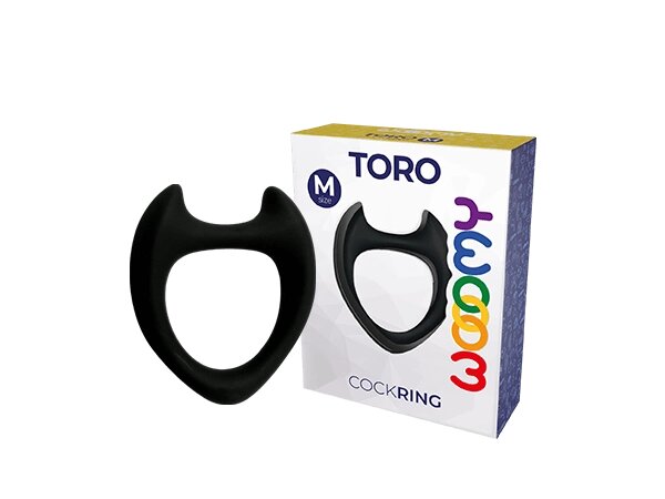 Эрекционное кольцо Toro от Wooomy  черное (M) от компании Оптовая компания "Sex Opt" - фото 1