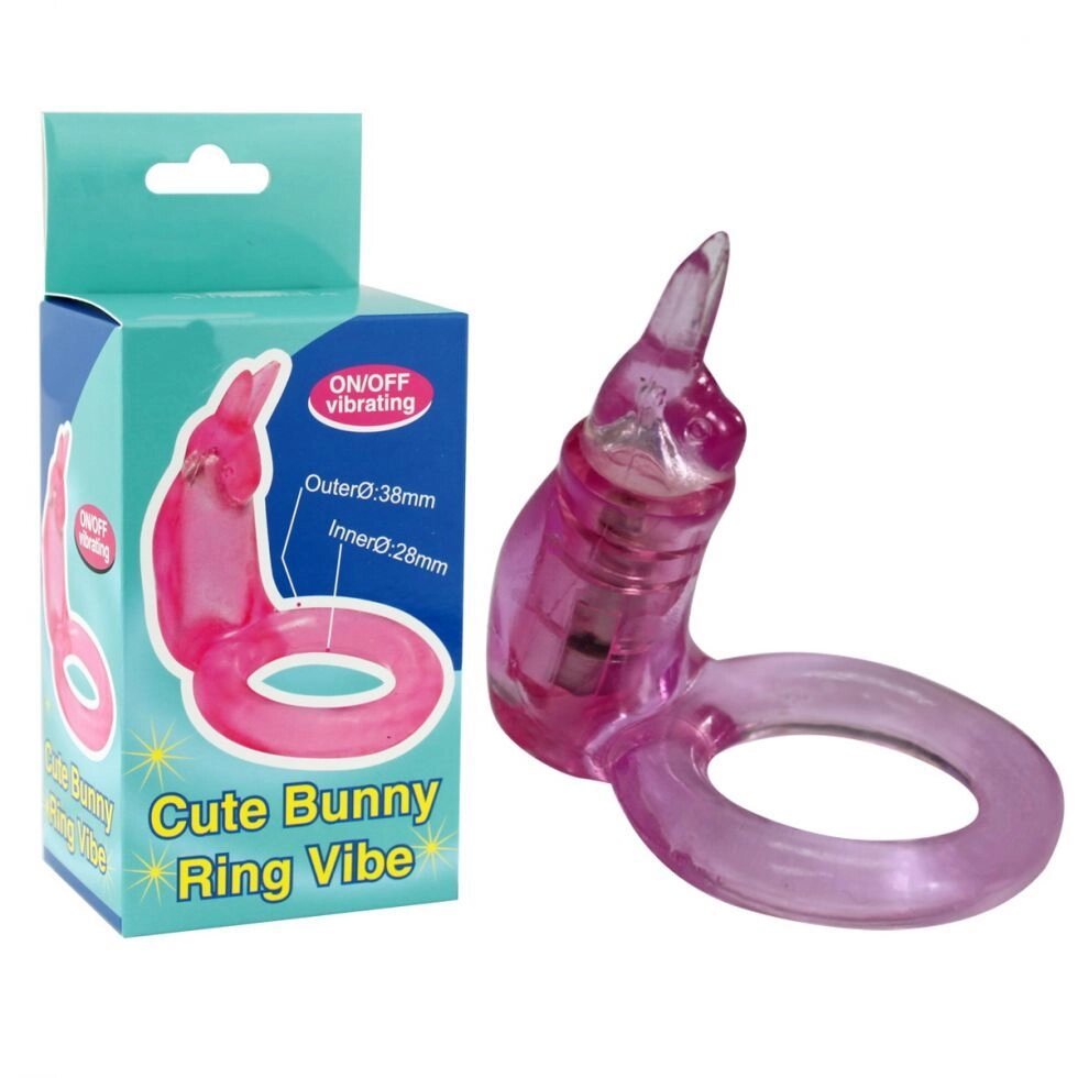 Эрекционное виброкольцо Cute Bunny от компании Оптовая компания "Sex Opt" - фото 1