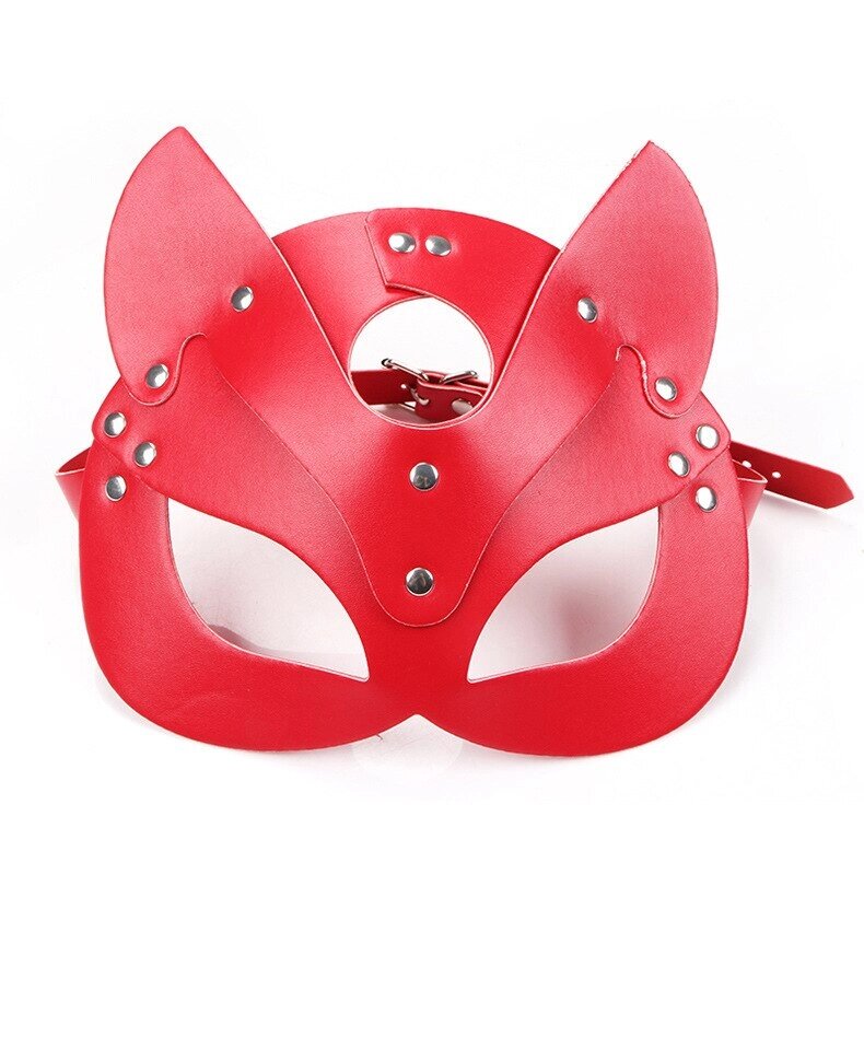 Эротическая маска с ушками, цвет красный от компании Оптовая компания "Sex Opt" - фото 1
