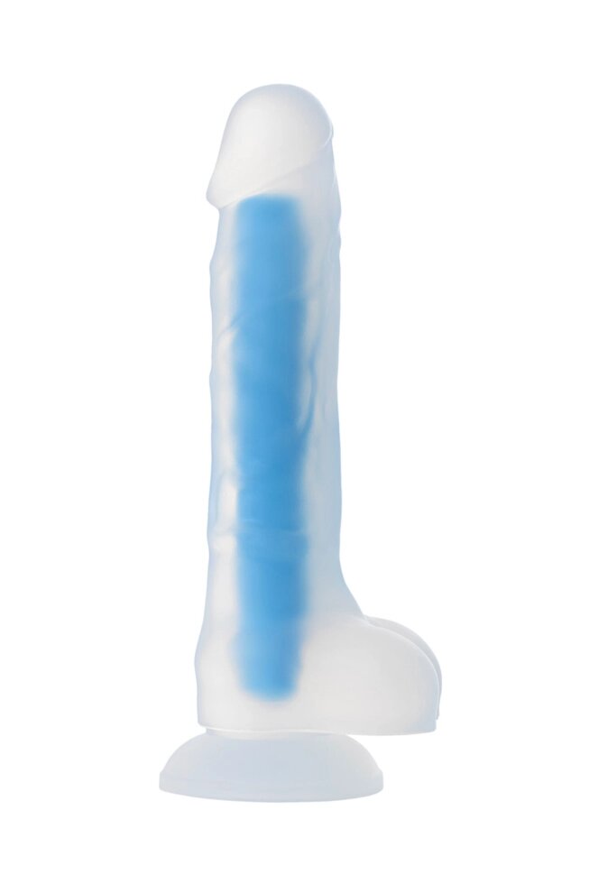Фаллоимитатор Beyond by Toyfa Steve Glow  (20 см, синий, светится в темноте) от компании Оптовая компания "Sex Opt" - фото 1