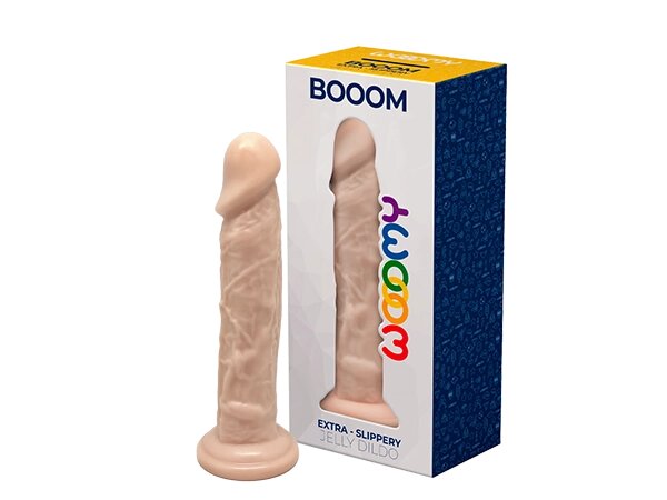 Фаллоимитатор Booom от WOOOMY бежевый (19,3 *4,3 см.) от компании Оптовая компания "Sex Opt" - фото 1