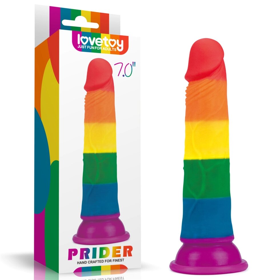 Фаллоимитатор цветной Prider на присоске (18,5*3,6) от компании Оптовая компания "Sex Opt" - фото 1