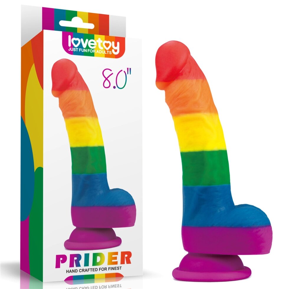 Фаллоимитатор цветной Prider на присоске (20,5*4) от компании Оптовая компания "Sex Opt" - фото 1