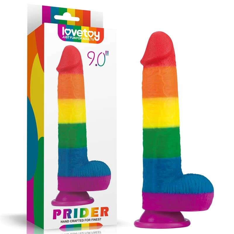 Фаллоимитатор цветной Prider на присоске (22,5*4) от компании Оптовая компания "Sex Opt" - фото 1