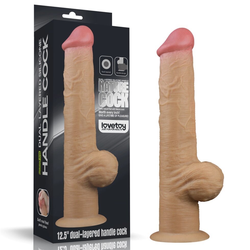Фаллоимитатор KING SIZED с двойным покрытием Lovetoy (32,8*5,5 см.) от компании Оптовая компания "Sex Opt" - фото 1