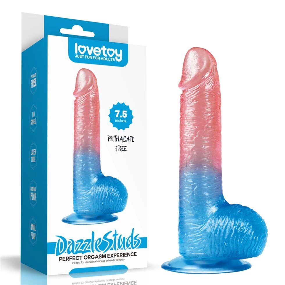 Фаллоимитатор мягкий Dazzle Studs (19 см) от компании Оптовая компания "Sex Opt" - фото 1