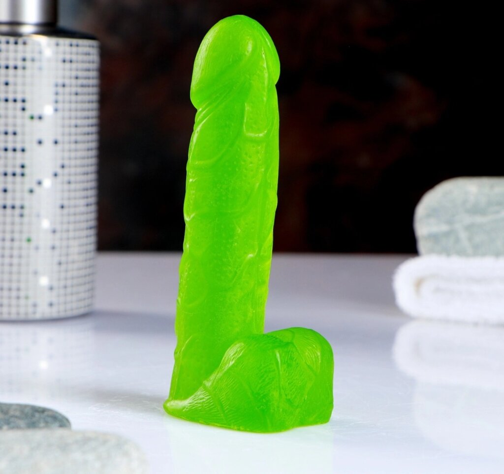 Фигурное мыло "Фаворит" неоновый, аромат Дыня, 11 см 95 г от компании Оптовая компания "Sex Opt" - фото 1