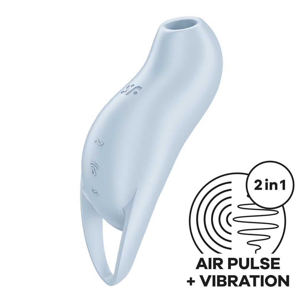 Клиторальный стимулятор с вибрацией Pocket Pro 1 от Satisfyer голубой от компании Оптовая компания "Sex Opt" - фото 1