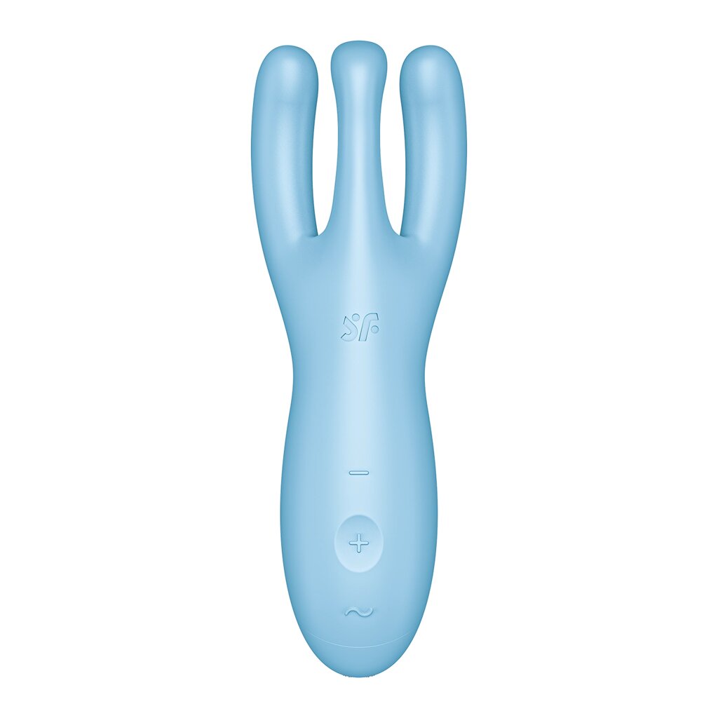 Клиторальный вибростимулятор Satisfyer Threesome 4 Connect App голубой от компании Оптовая компания "Sex Opt" - фото 1