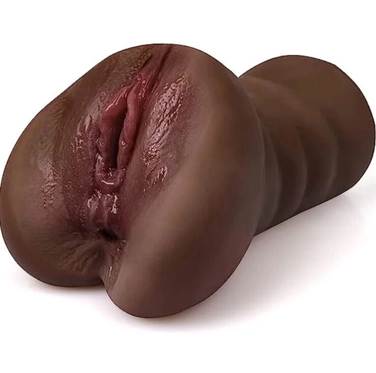 Компактный двойной мастурбатор реалистичного вида 2 (коричневый) от компании Оптовая компания "Sex Opt" - фото 1