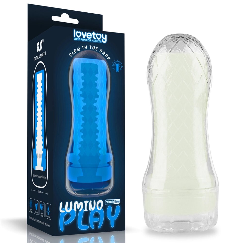 Мастурбатор Ribbed Lumino Play светящийся в темноте (20,5*8) от компании Оптовая компания "Sex Opt" - фото 1