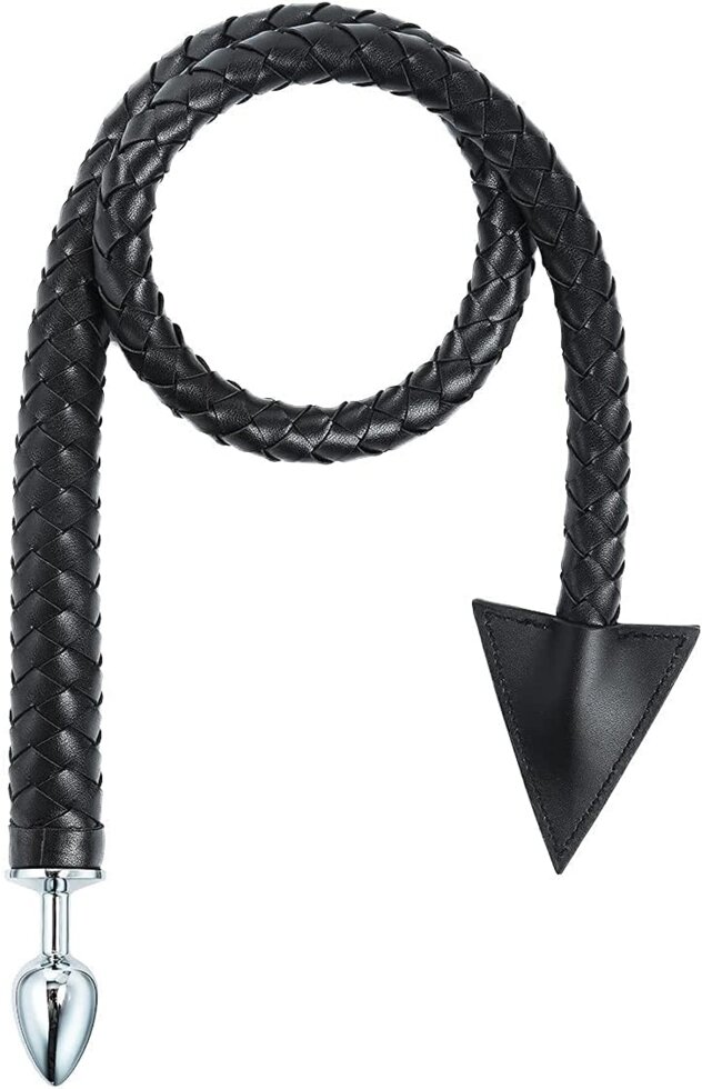 Металлический анальный плаг Leather Tail от компании Оптовая компания "Sex Opt" - фото 1