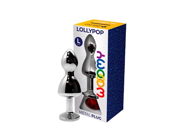 Металлический анальный плаг Lollypop Double от WOOOMY (10,5 * 3,5 см.) от компании Оптовая компания "Sex Opt" - фото 1