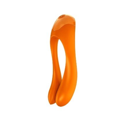 Мини вибратор на палец Satisfyer Candy Cane оранжевый от компании Оптовая компания "Sex Opt" - фото 1