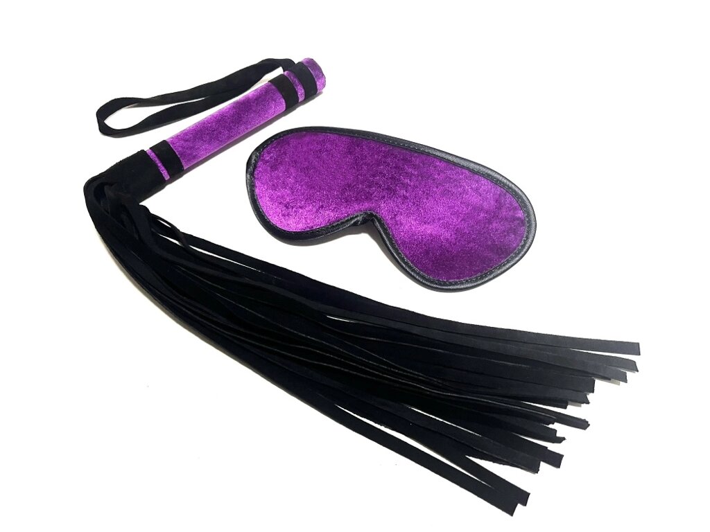 Набор бархатный лиловый маска и плеть от компании Оптовая компания "Sex Opt" - фото 1