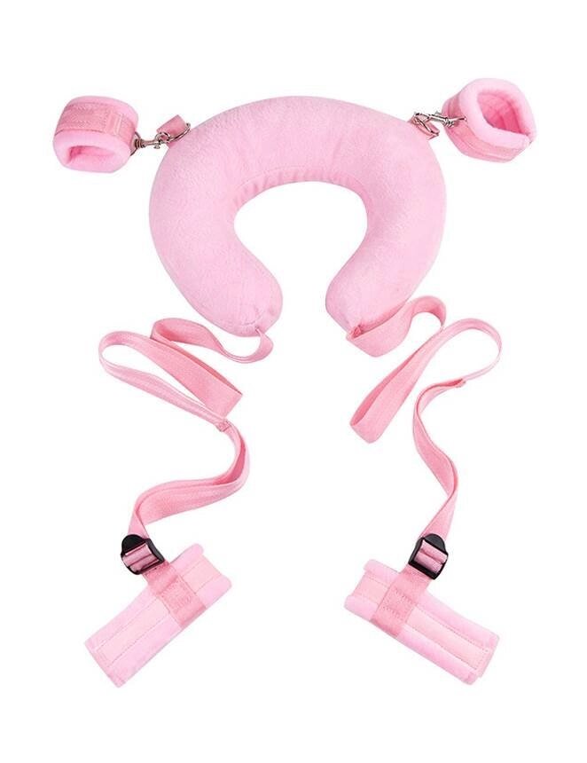 Набор для фиксации на руки, ноги и шею (розовый) от компании Оптовая компания "Sex Opt" - фото 1