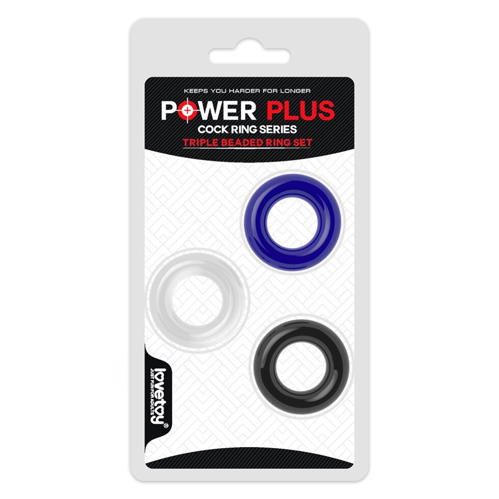 Набор эрекционных колец Power Plus (цветные) от компании Оптовая компания "Sex Opt" - фото 1