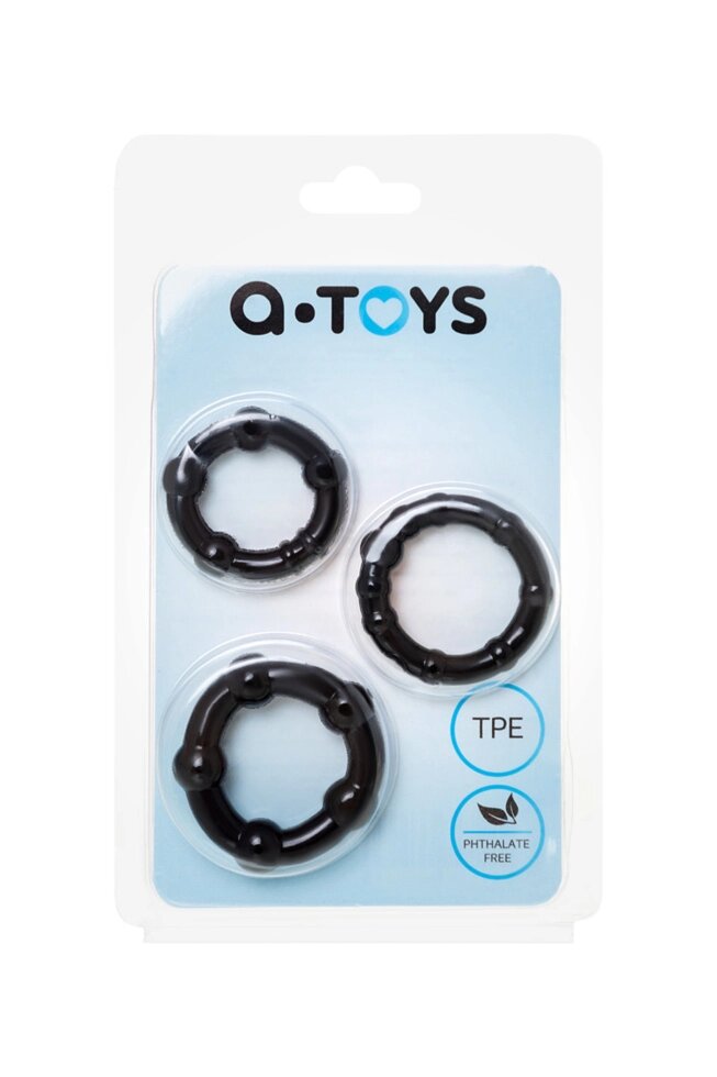Набор колец TOYFA A-toys черные от компании Оптовая компания "Sex Opt" - фото 1