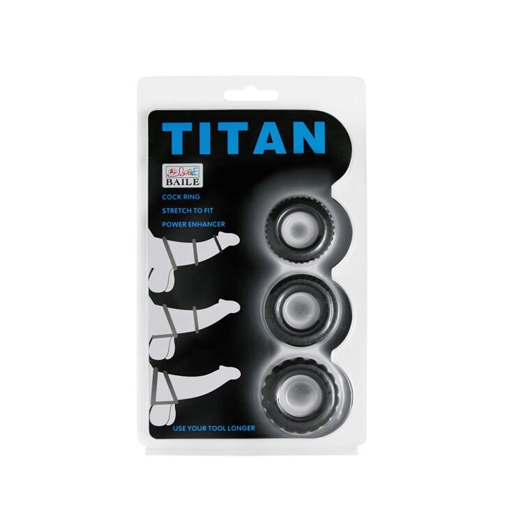 Набор силиконовых эрекционных колец "Titan" от компании Оптовая компания "Sex Opt" - фото 1
