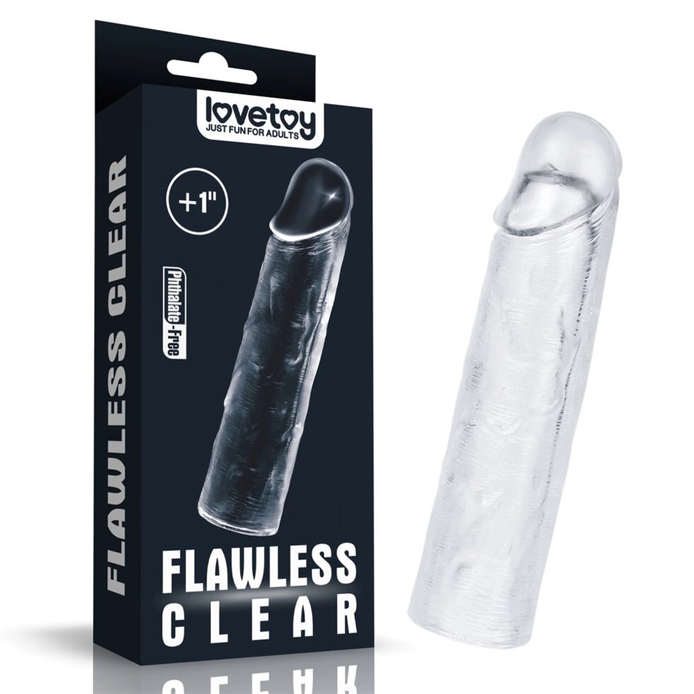 Насадка на пенис Flawless Clear (15,5*3,5) от компании Оптовая компания "Sex Opt" - фото 1