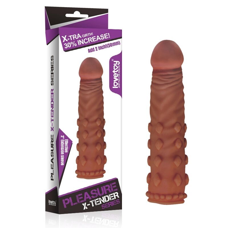 Насадка на пенис Pleasure X-TENDER (20) (18*4,1) от компании Оптовая компания "Sex Opt" - фото 1