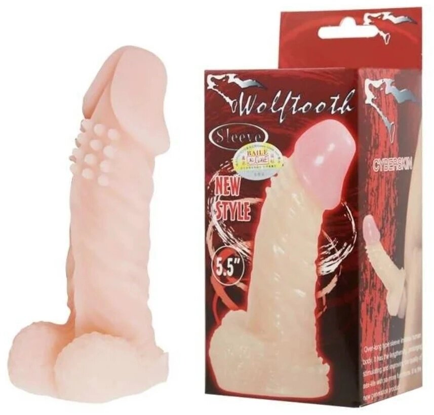 Насадка на пенис реалистичная (светлая) от компании Оптовая компания "Sex Opt" - фото 1