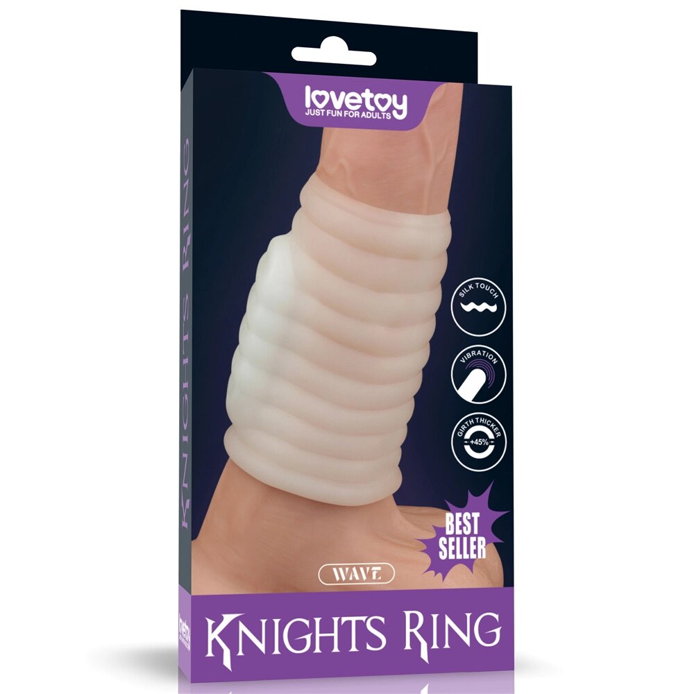 Насадка на пенис с вибрацией Wave Knights Ring  (10*3,7) от компании Оптовая компания "Sex Opt" - фото 1