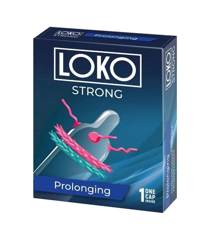 Насадка стимулирующая LOKO STRONG с продлевающим эффектом от компании Оптовая компания "Sex Opt" - фото 1
