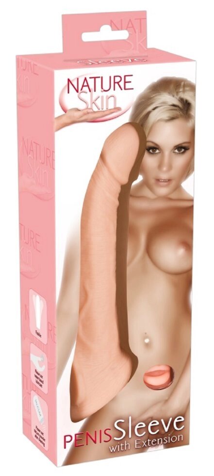 Nature Skin Насадка на пенис с кольцом от компании Оптовая компания "Sex Opt" - фото 1