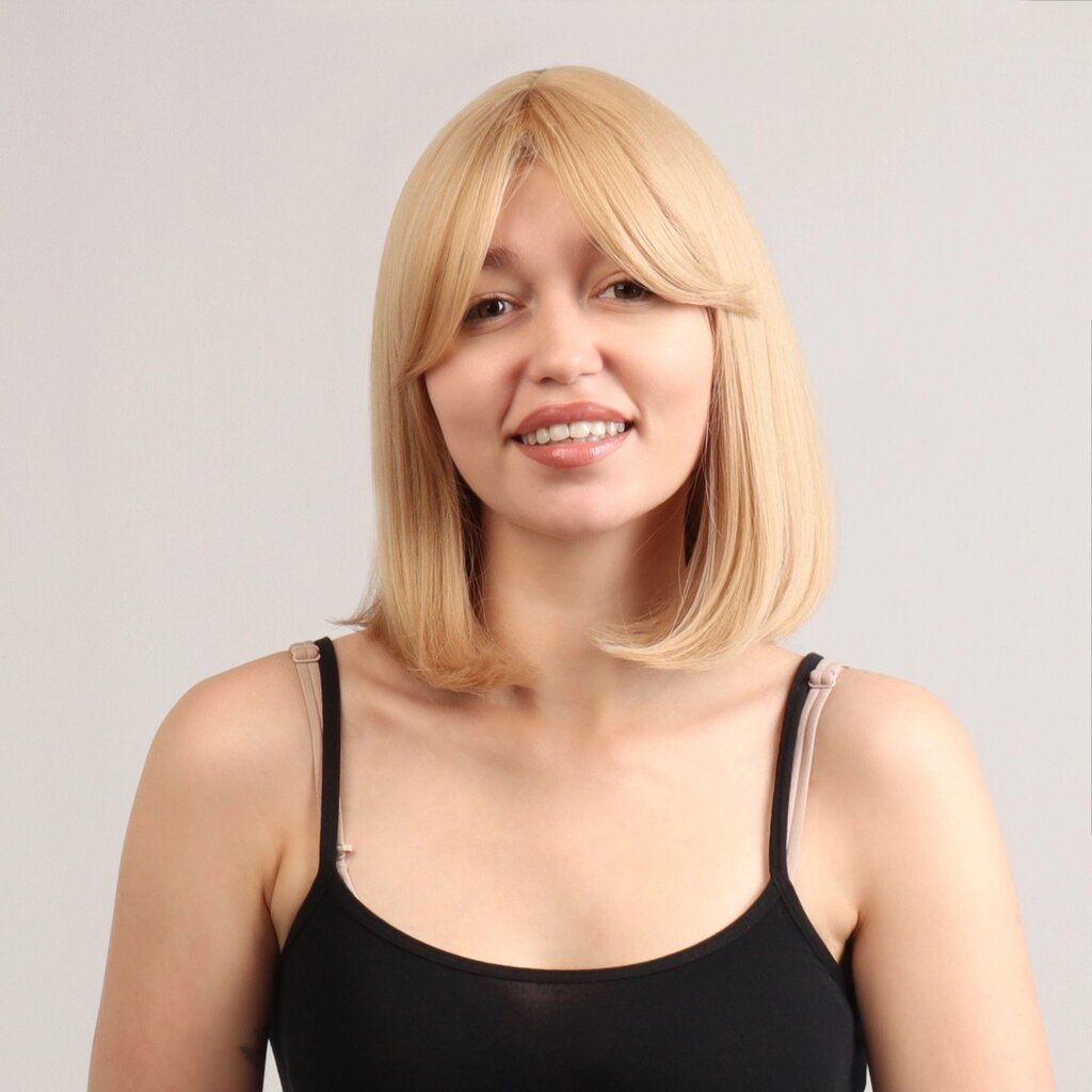 Парик искусственный с чёлкой 30 см, цвет блонд от компании Оптовая компания "Sex Opt" - фото 1