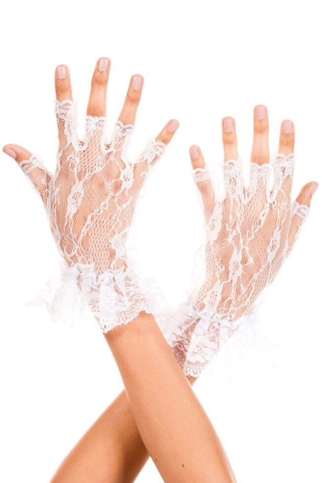 Перчатки кружевные белые от компании Оптовая компания "Sex Opt" - фото 1