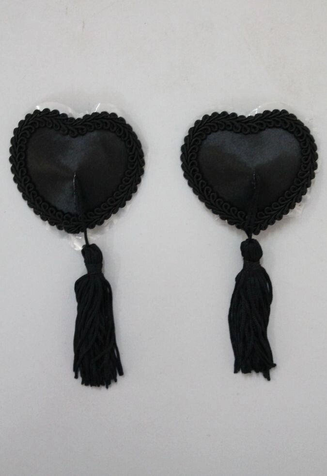 Пэстисы - черные сердечки от компании Оптовая компания "Sex Opt" - фото 1