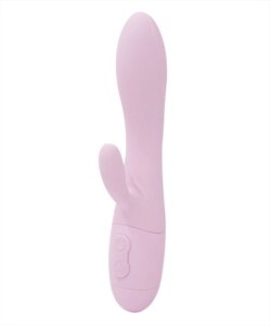 Вибратор с клиторальным отростком Kiara, цвет пастельно розовый (SOLAR collection) (One Size) в Алматы от компании Оптовая компания "Sex Opt"