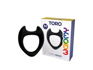Эрекционное кольцо Toro от Wooomy черное (M)