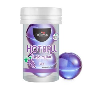 Лубрикант AROMATIC HOT BALL на масляной основе в виде двух шариков с ароматом винограда