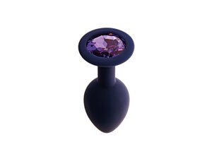 Анальная пробка с кристаллом Gamma, цвет Черничный + фиолетовый кристалл (CORE) (S)