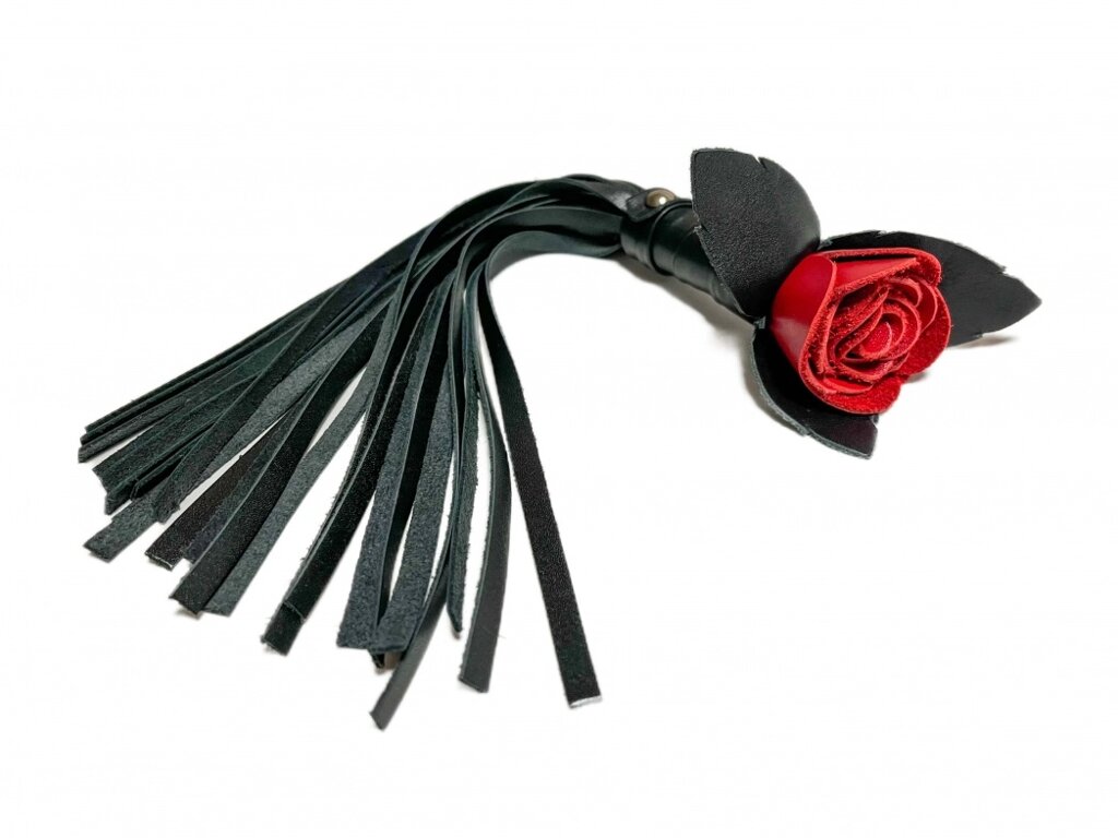 Плеть красная роза с кожаными хвостами от компании Оптовая компания "Sex Opt" - фото 1