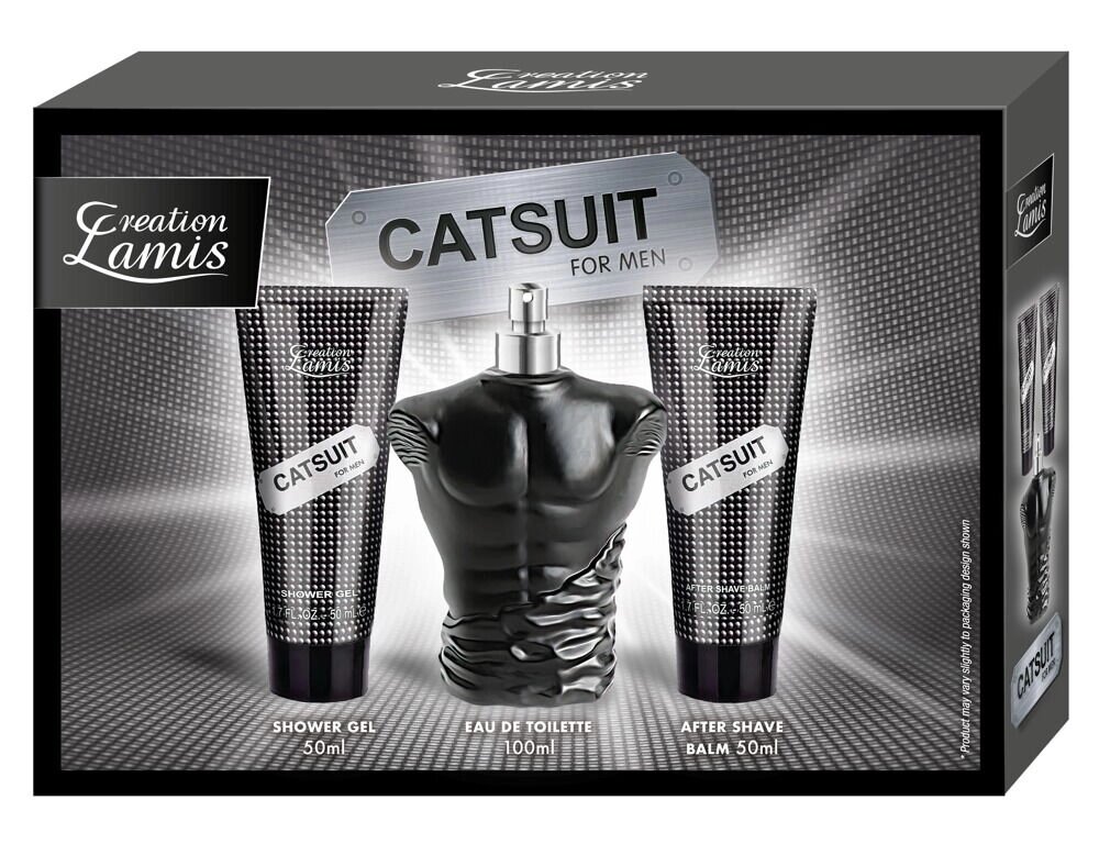 Подарочный набор из 3х предметов "Catsuit" для мужчин (туалетная вода, бальзам после бритья и гель для душа) от компании Оптовая компания "Sex Opt" - фото 1
