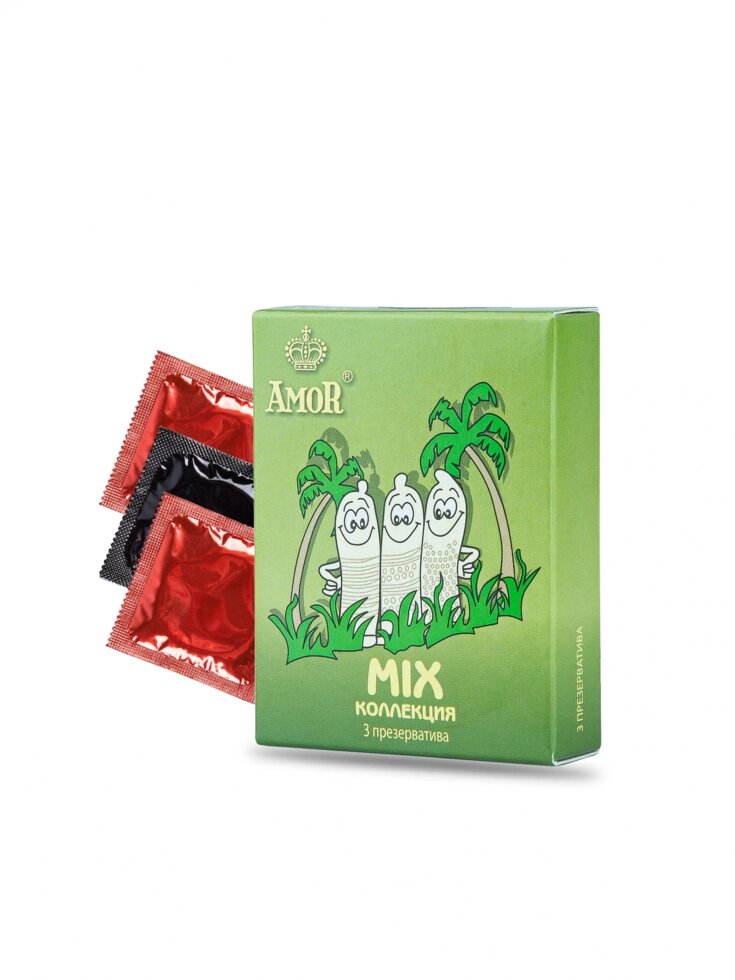 Презервативы AMOR MIX (микс) Яркая линия, 3 шт. от компании Оптовая компания "Sex Opt" - фото 1