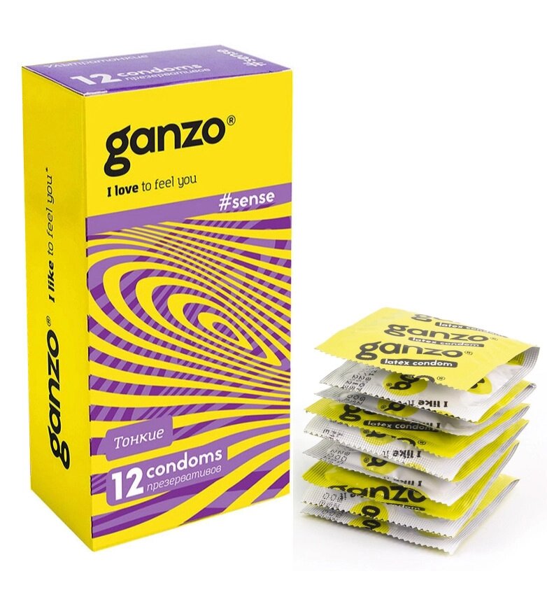 Презервативы Ganzo sense 12 шт, тонкие от компании Оптовая компания "Sex Opt" - фото 1
