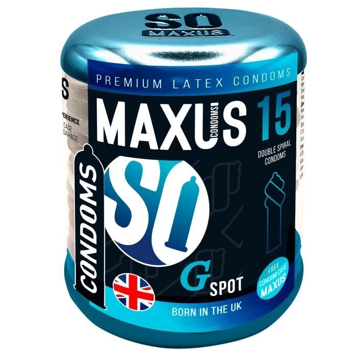 Презервативы гладкие, двойная спираль MAXUS G Spot 15 шт. от компании Оптовая компания "Sex Opt" - фото 1