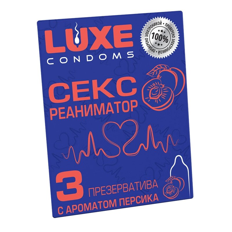 Презервативы LUXE Сексреаниматор (персик), ребристый, 3 шт. от компании Оптовая компания "Sex Opt" - фото 1